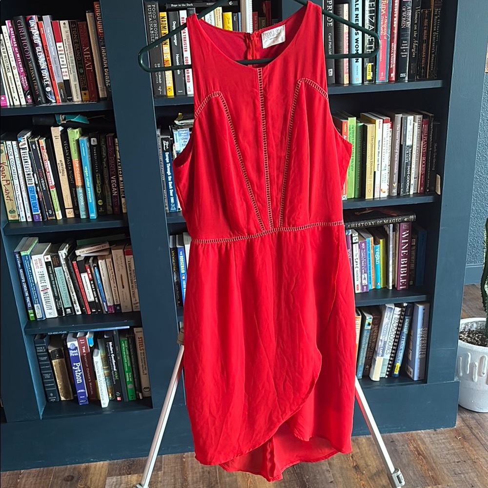 Sienna Sky Vibrant Red High Low Dress